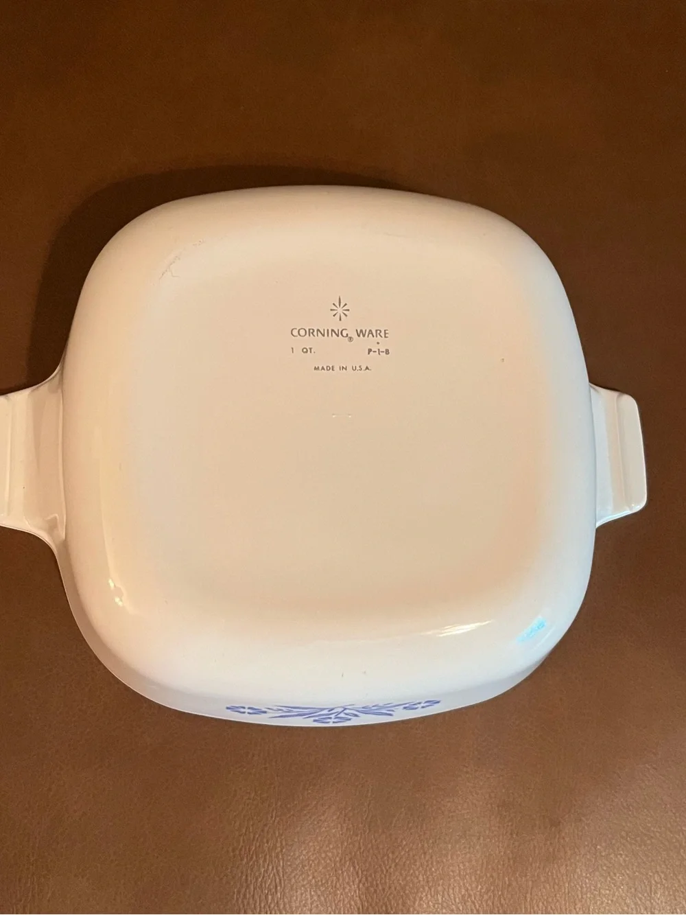 Vtg Corning Ware Blue Sunflower Pattern P-1-B 1 Qt Casserole Dish w/ Glass Lid